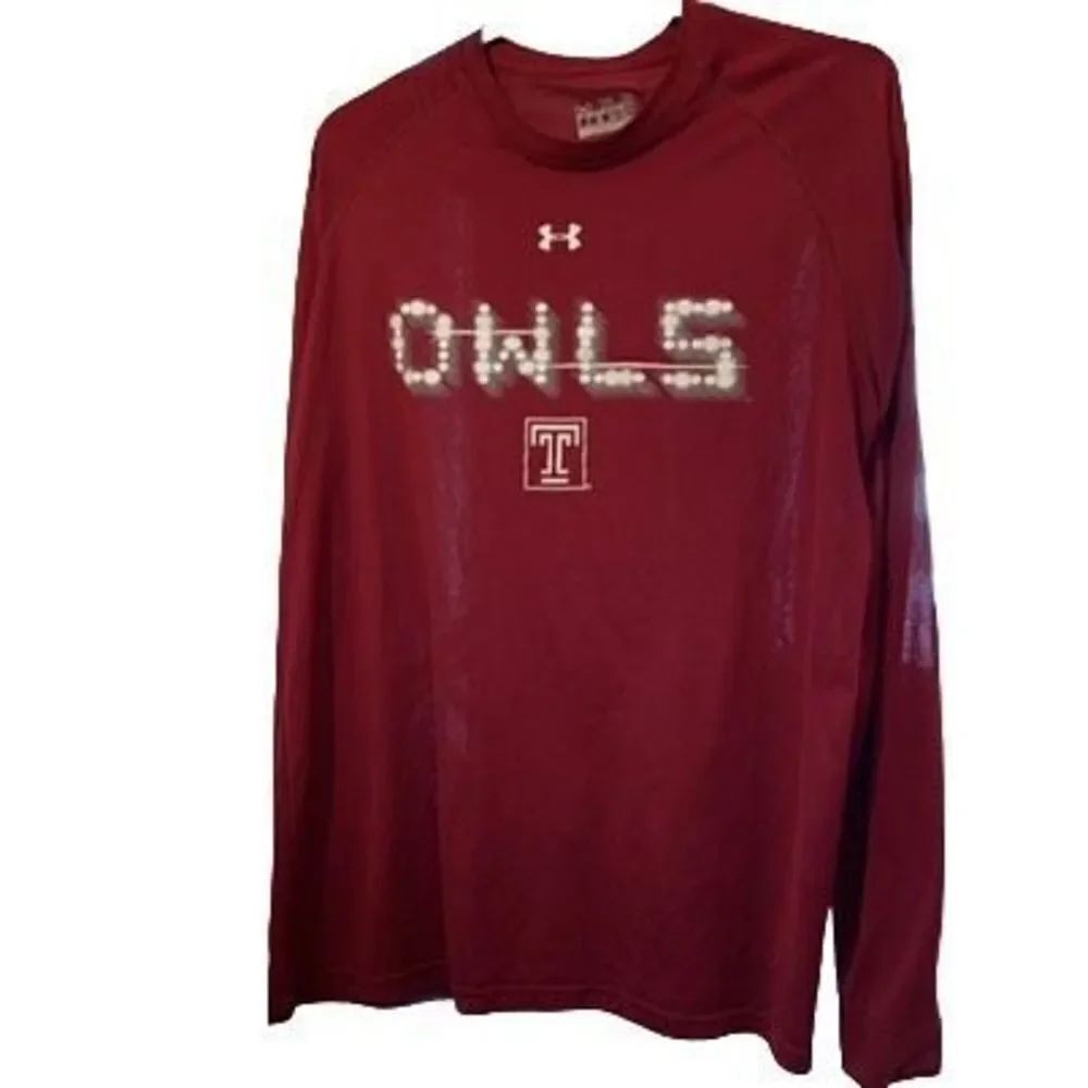 Temple Owls Size XL Under Armour Heat Gear Long Sleeved T-Shirt